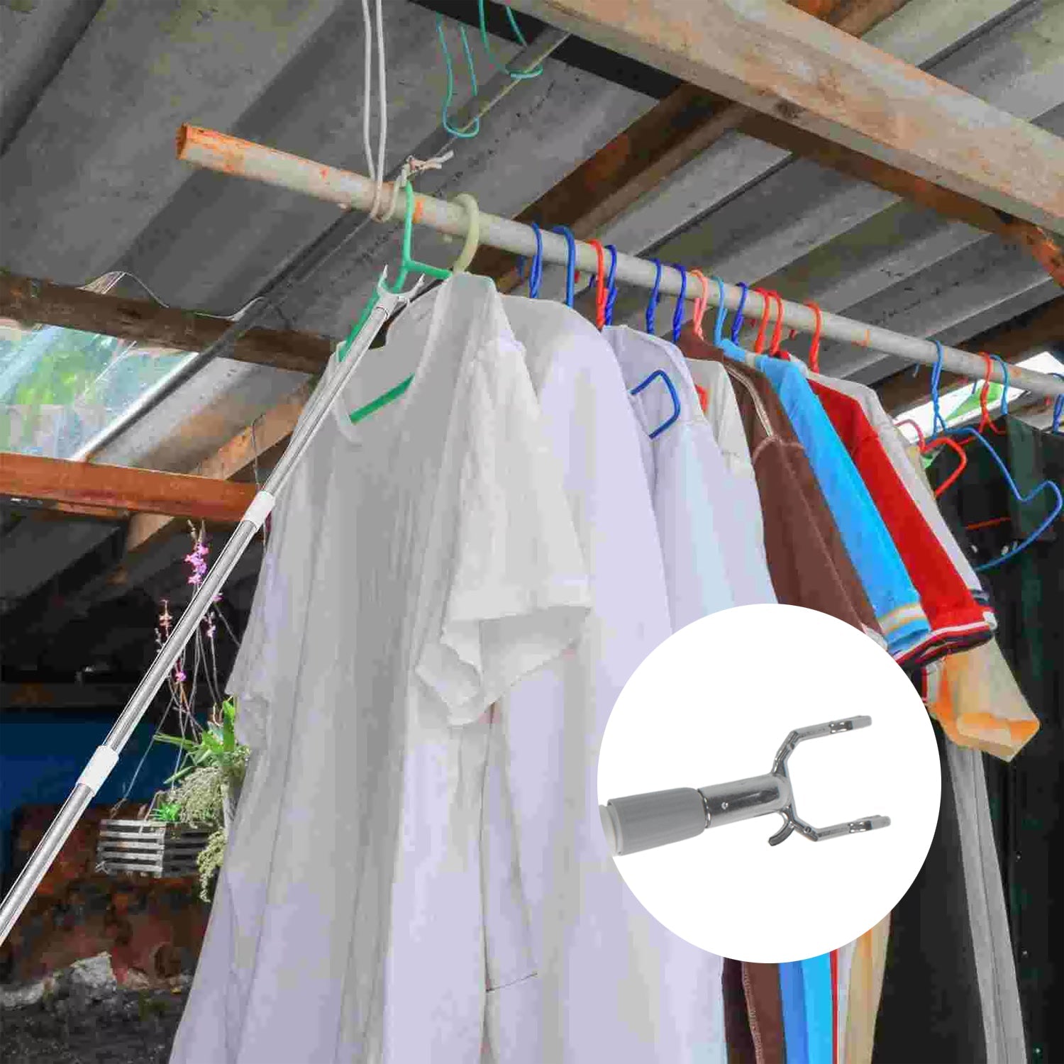 Retractable Clothing Hook Rod Retractable Clothing Hook Rod